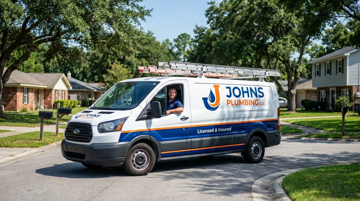Johns Plumbing LLC service van in Mechanicsville, VA