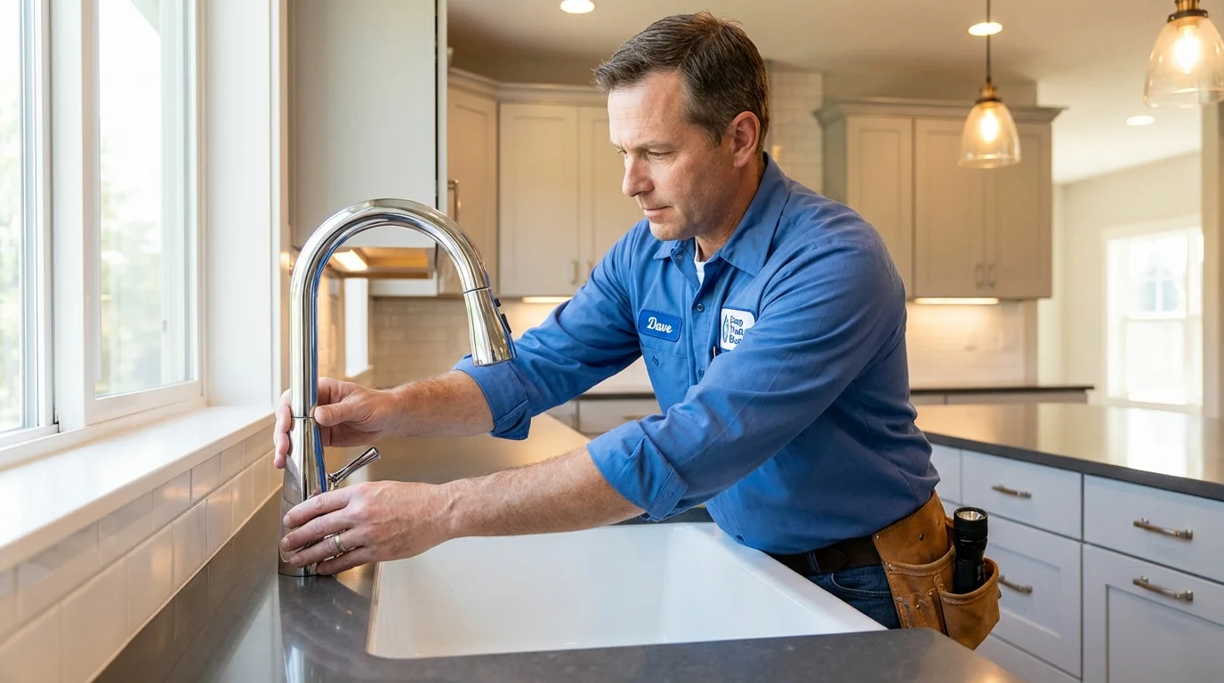 Kitchen faucet installation by Johns Plumbing LLC in Mechanicsville