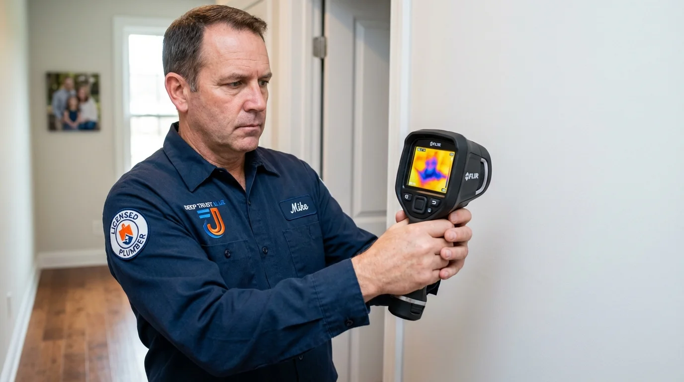 Thermal imaging leak detection by Johns Plumbing LLC in Mechanicsville